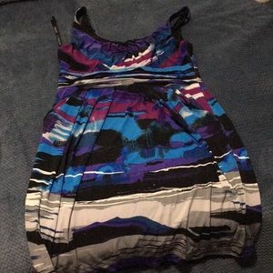 Size 14 purple,blue, gray dress w/pockets
